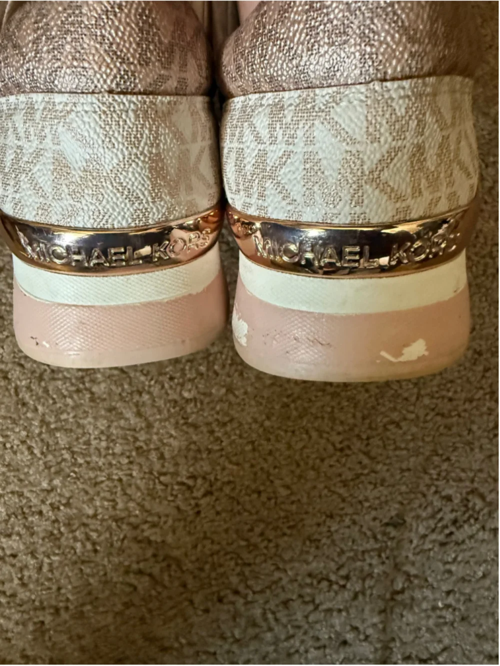 Women's Michael Kors Allie Sneakers in Pink and Rose Gold